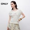 ONLY Women's Hollow Out Cable Knit V-Neck Short Sleeve Sweater