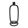 Hestia Oval Metal Candlestick Holder - Black
