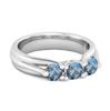London Blue Topaz Three Stone Ring - 925 Sterling Silver