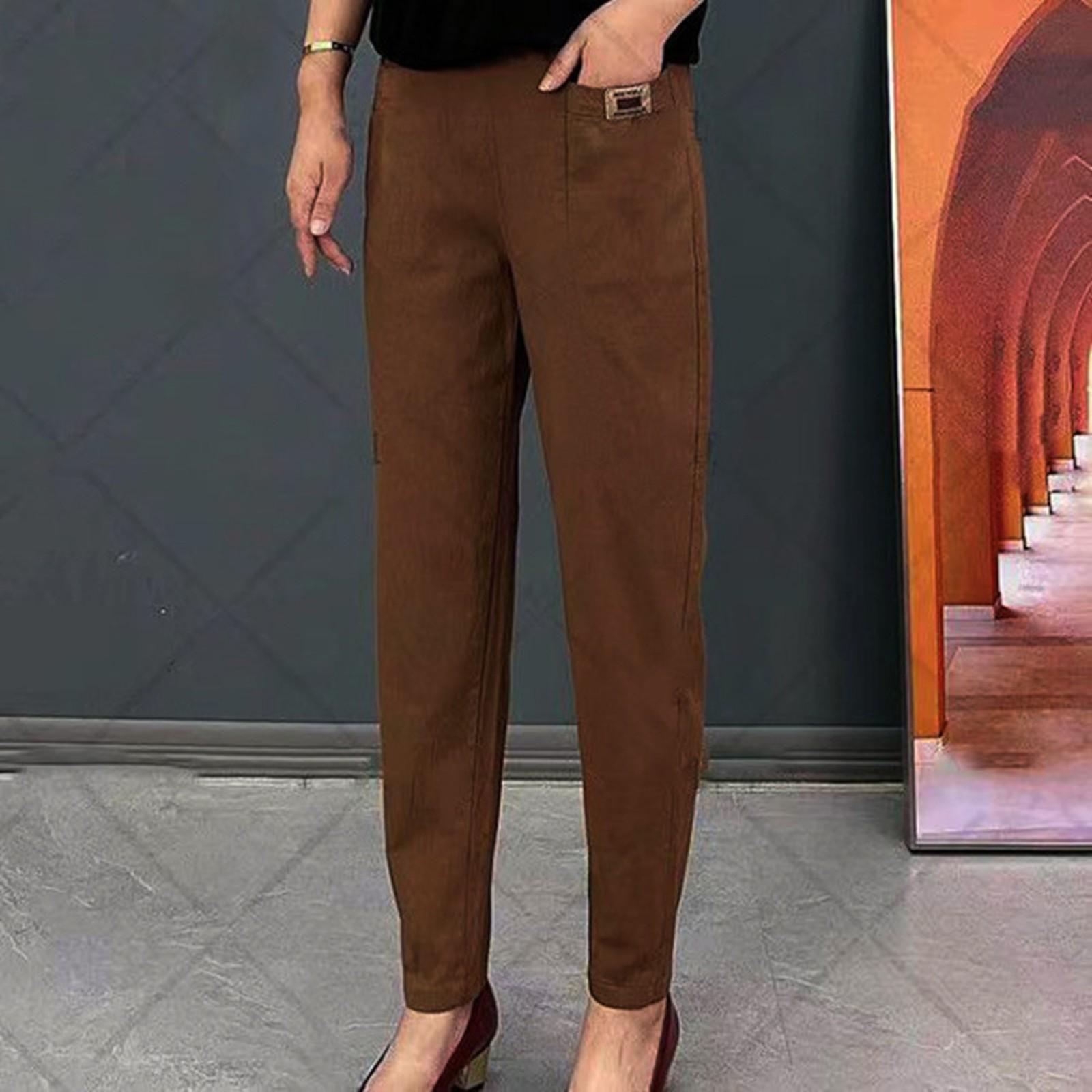 

Женские прямые брюки, модные повседневные брюки, брюки Harlan Nine Point XXXL кофейный