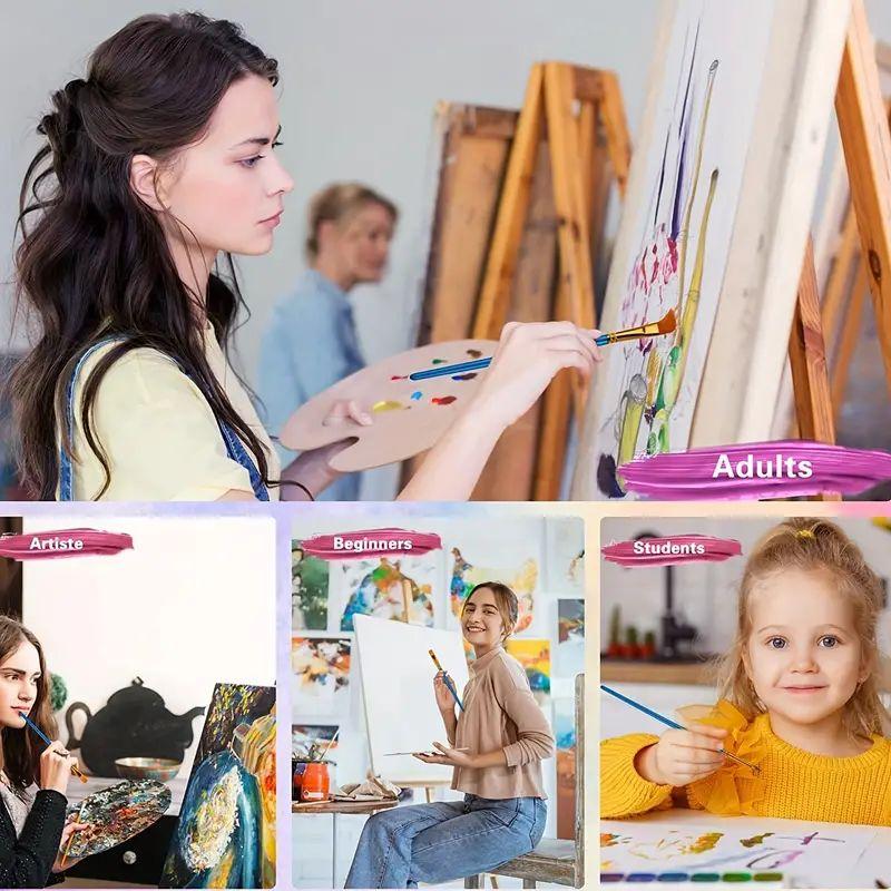 10pcs Oil Painting Pen Plastic Rod Watercolor Water Powder Painting Pen Brush Set