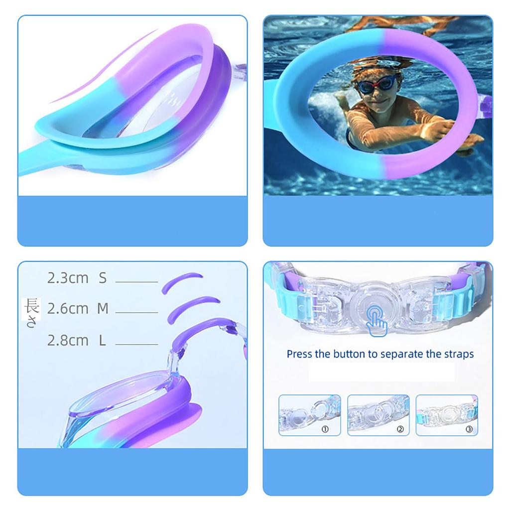 Swimming Swim Goggles for Ages 7 and UV Mirror Soft Impact Adjustable Easy Nose Protective Case for Elementary School Boys and Fitness [MiniAya] Kids'
