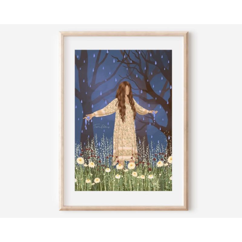 Bohemian Style Moon Jungle Fairy Female Art Dance Yoga Spirit Illustration Poster Canvas Paintings Wall Art Pictures Home Decor