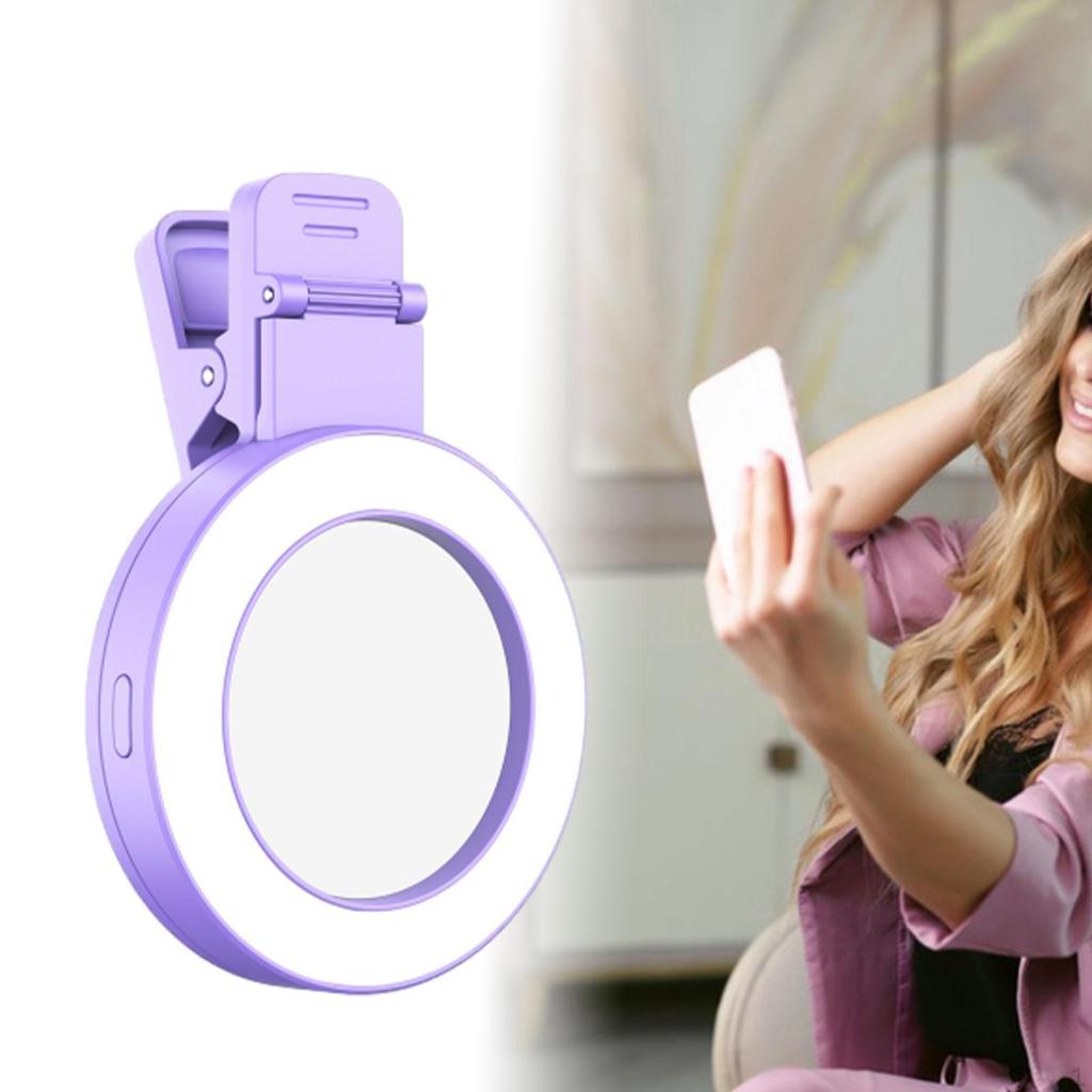 Phone Fill Light Selfie Mirror Parts,Rechargeable,3 Lighting Modes LED Lamp,Accessories for