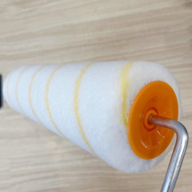9-inch Yellow Stripe Medium Pile Roller Brush for Latex Wall Paint