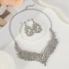 Women Crystal Necklace Earrings Indian Bridal Jewelry Sets Brides Wedding Party Costume Accessories
