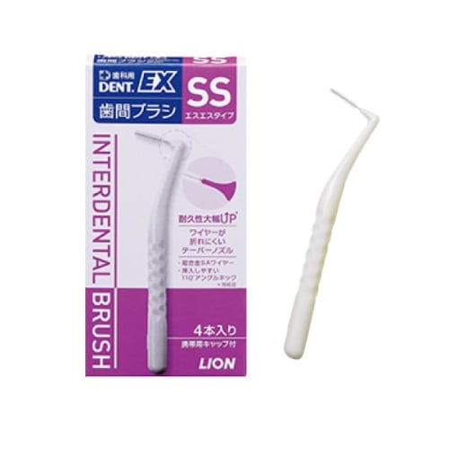 

LION Lion Dental Materials DENT.EX Interdental Brush, White, Pack of 4, SS