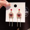 1 Pair Tassel Earrings Chinese Style Retro Long Opera Face Earrings Female Personality Internet Celebrity Temperament