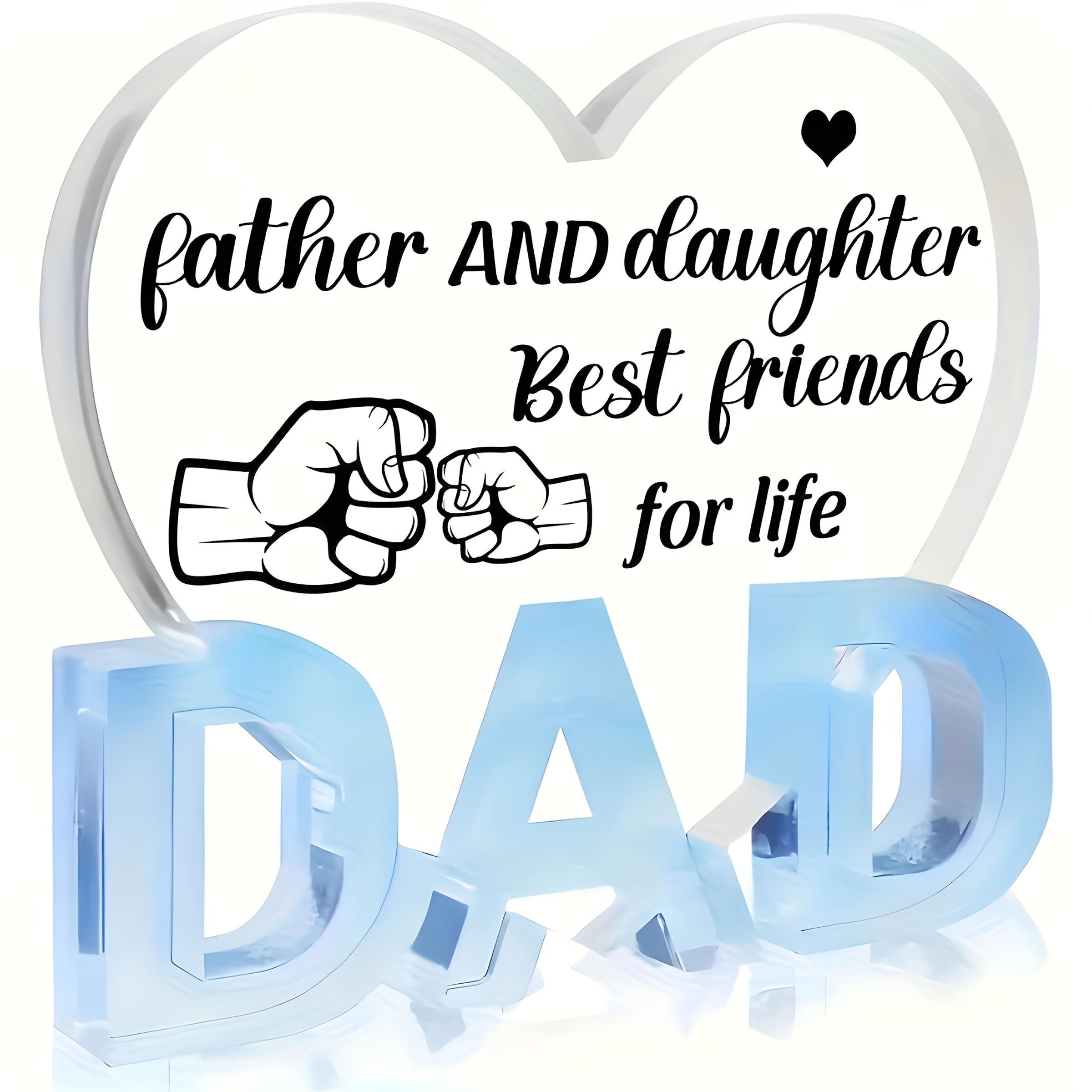 

1pc Father-Daughter Friend for Life Acrylic Keepsake - Heartwarming & Daughter Gift Suitable for Father s Day, , Desktop Display - Irregular Shape 10*10cm