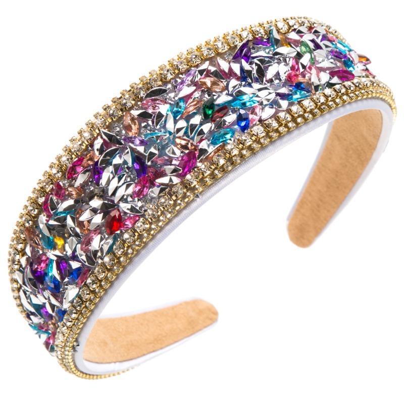 Барочный Хрустальный Обруч для Волос Женский - Блестящий Ободок со Стразами, Элегантный Французский Стиль Аксессуар для Волос с Искрящимися Стразами