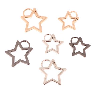 Hollow Star Shaped Spring Clasp Metal Carabiner Keychain Bag Clip Hook Dog Chain Buckle Connector Diy Jewelry Making Accessories