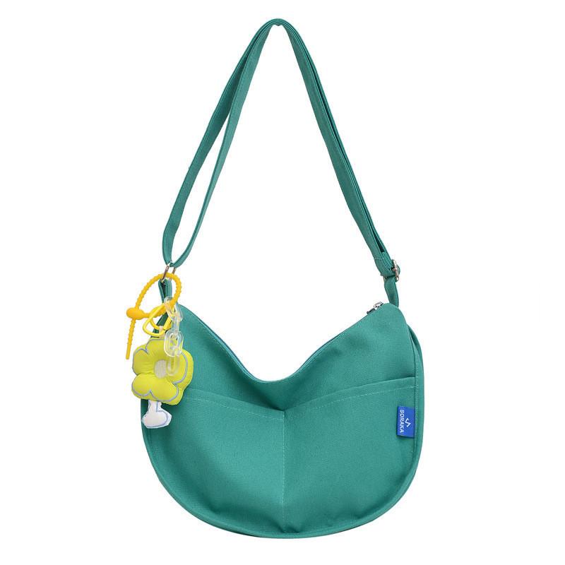 Chic Canvas Tote Bag Trendy Street Style Medium Messenger Bag For Daily Use