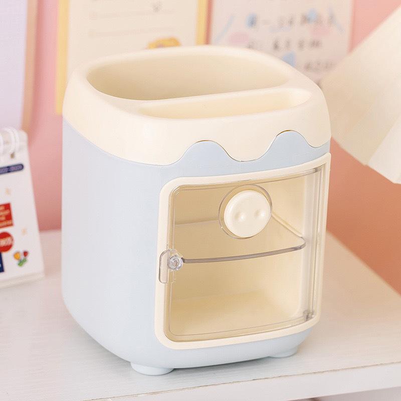 

1 шт. настольный ящик для хранения мультфильм милый офис большой емкости держатель карандашей студенческие канцелярские принадлежности многофункциональная кисточка для макияжа