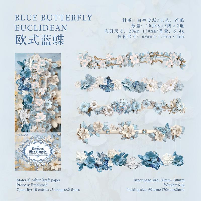 

Mr. Paper, Encounter Gallery Series Film Cutting Stickers Bag, Relief Plate European Vintage Strip Flowers Decorative Stickers