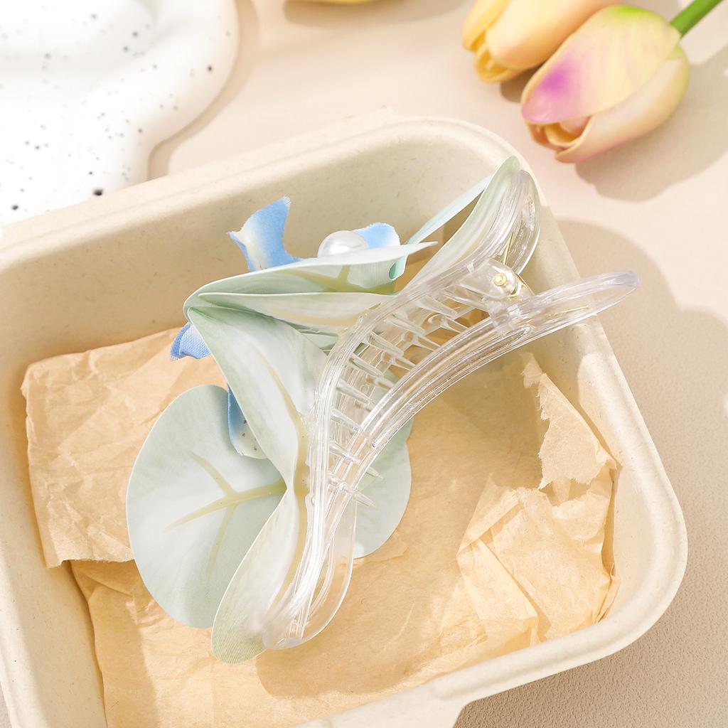 1PC Korean Pearl Big Flower Hair Clip Cute Butterfly Orchid Flower Hairpin Duckbill Clip Seaside Girl Hair Clip Hair Accessories