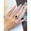 Exquisite Pigeon Blood Ruby Sunflower Ring with Gemstones