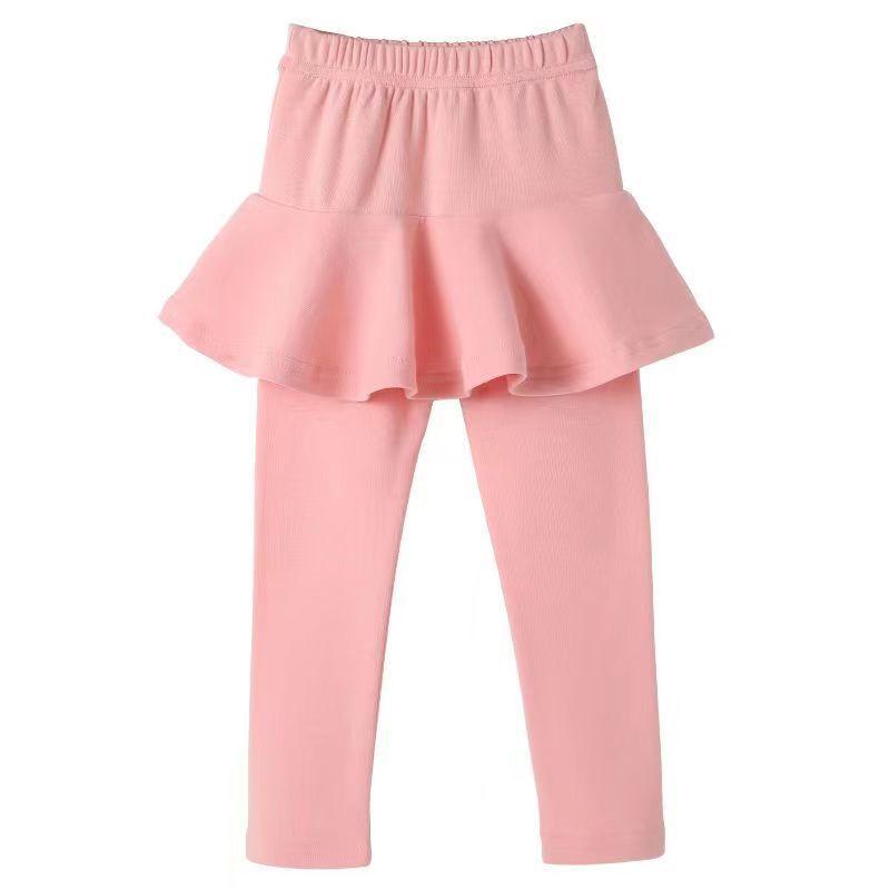 Children's Clothing Spring and Autumn New Style Girls' Leggings Korean Style Elastic Outer Trousers Fashionable Ruffled Culottes