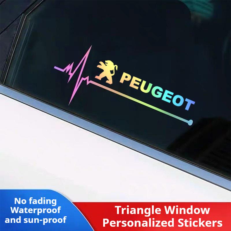 2 car stickers laser reflective decoration suitable for Peugeot 207 208 301 307 308 406 407 408 508 2008 3008 4008 5008 car deco