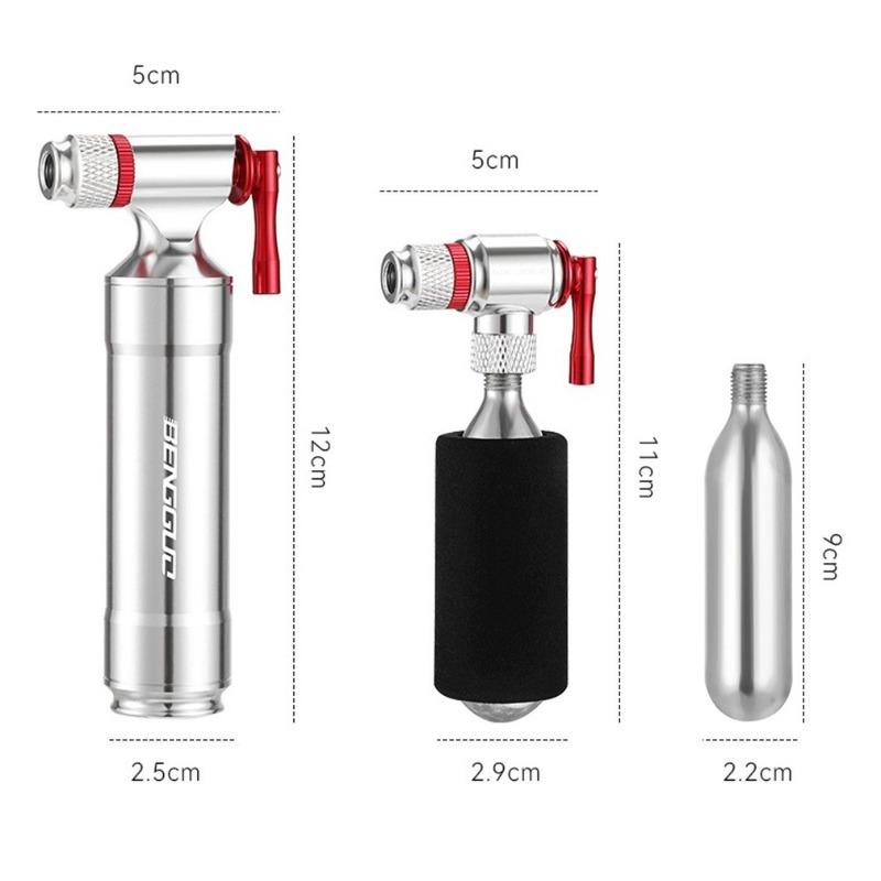 Bicycle Pump Quick Inflation Set Mini Portable Hand Cycling Tire Tube Valve Adapter CO2 Air Inflator Nozzle Cycling Accessory
