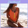 Eleganter Damen Einteiler Badeanzug Bademode Reißverschluss Monokini Badeanzug Gepolstertes Bikini Für Stilvolle Strandtage