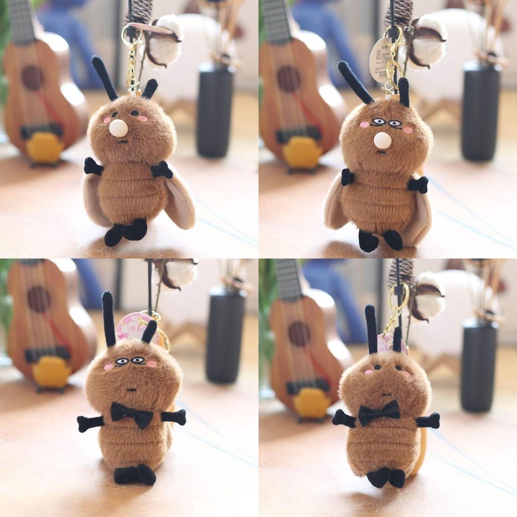 Cute Mini Plush Cockroach Doll Keychain With Ultra Soft Short Fur Material