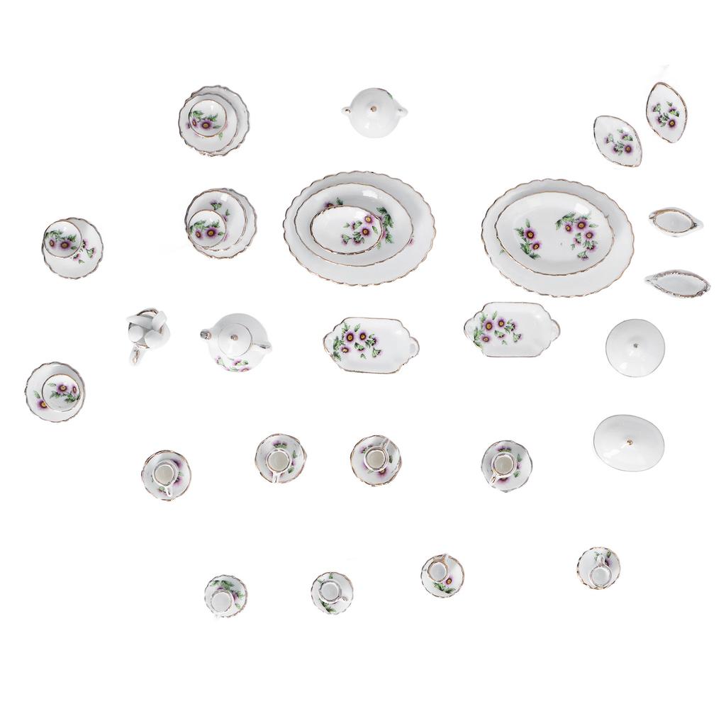 1:12 Dollhouse Tea Cup Set Simulation Decorative Miniature Ceramics Tea Cup Set for DIY Dollhouse