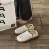Two wear flat-soled linen sandals women's summer new mesh breathable hole shoes bag head half slippers outside wear