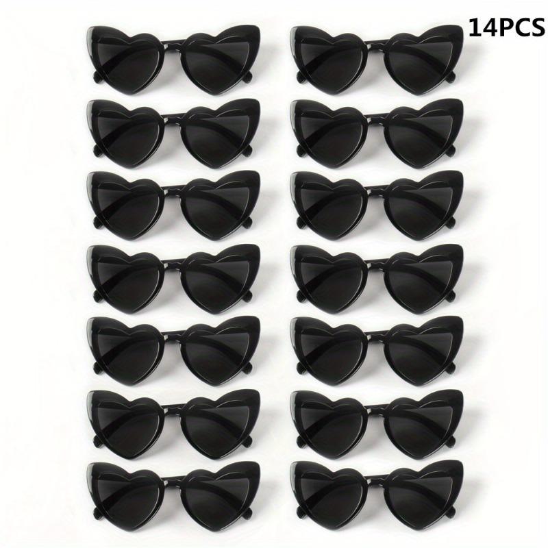 14pcs Women's Heart-Shaped Cat-Eye Fashion Glassesfor Party Wedding Music Festival Costume Accessories