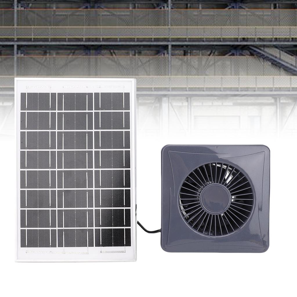 Solar Powered Exhaust Fan Kit, 6W Monocrystalline Silicon Solar Panel 4 Inch Vent Fan with Bracket, Suitable for Chicken Coop Greenhouse Shed Pet Hou