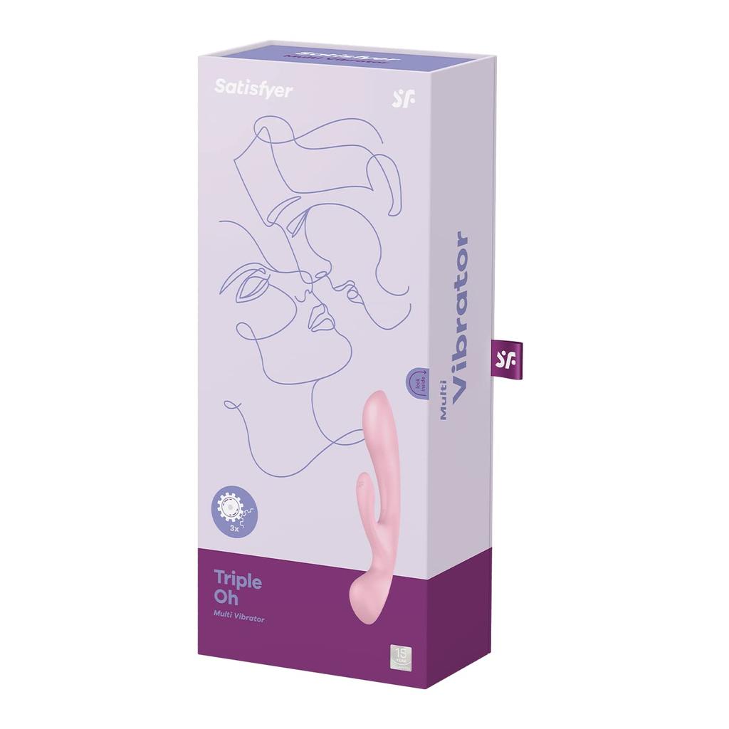 Satisfyer Triple Oh Pink Vibrator Electric Massager 2in1 Clitoral G Spot Simultaneous Stimulation Clitoral Orgasm Medium Orgasm Two Point Torture 2WAY