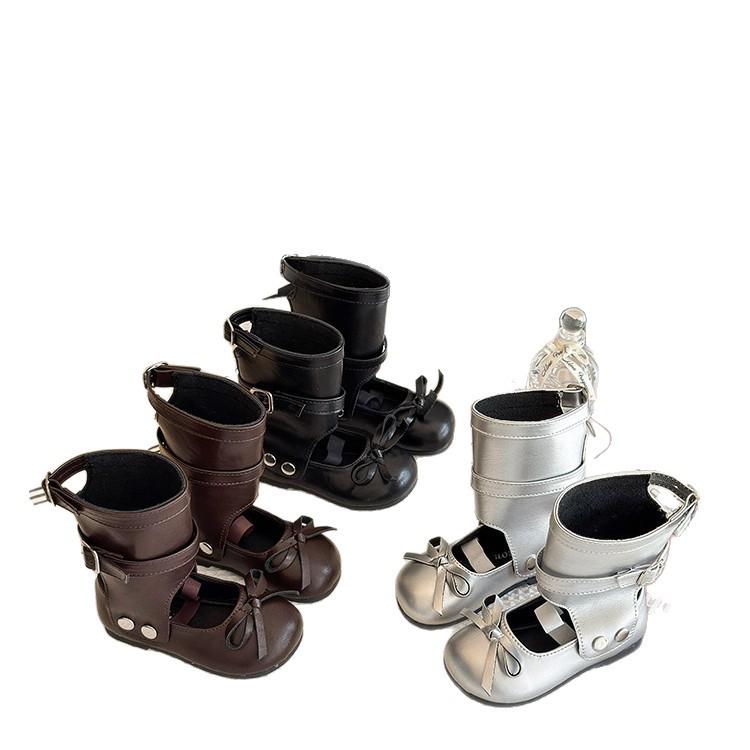 2025 Spring/Autumn Waterproof Leather Shoes for Girls - Soft Sole Children's Fashion Footwear