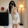 European and American Tk Summer New French Polka Dot Round Neck Sleeveless Vest Temperament Short Dress