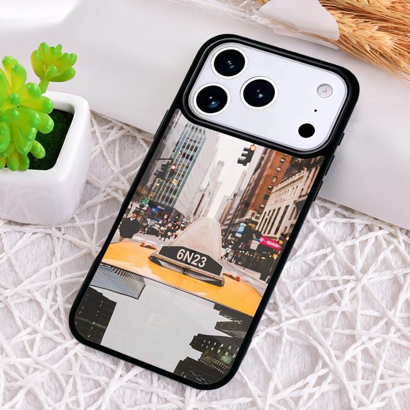 NYC Yellow Taxi Cabs Shockproof Phone Case for iPhone 17 Air 16e 15 11 12 14 13 Pro Max Cover Coque