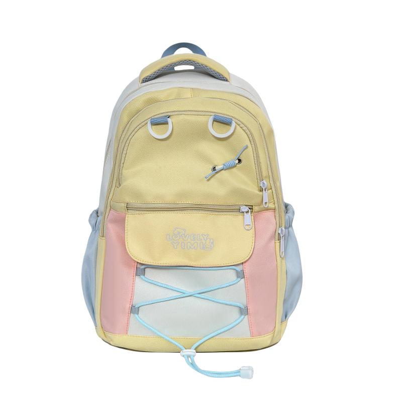 Contrast Color Student Bag Junior High School Student Backpack Women's Travel Lightweight Backpack