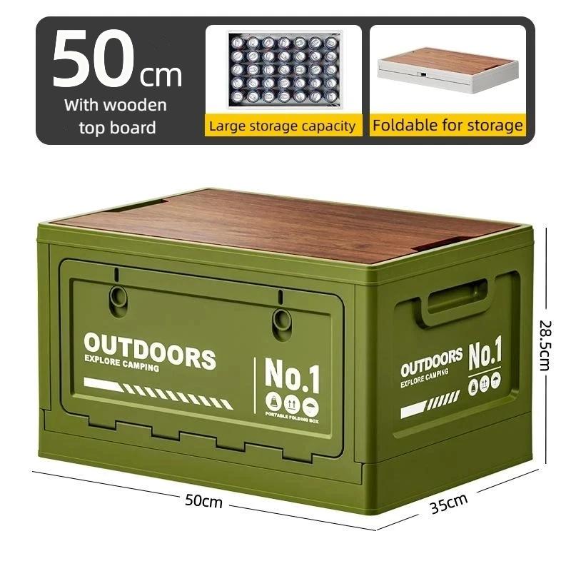 1Pcs Multifunctional Camping Box Foldable Car Trunk Storage Organizer With Bench & Cutting Board For Picnic