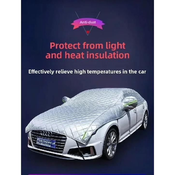 Funda Completa para Coche Anti-Granizo Exterior Impermeable, Protector Solar y a Prueba de UV, Algodón Universal Adecuada para Diversas Condiciones Climáticas Adversas
