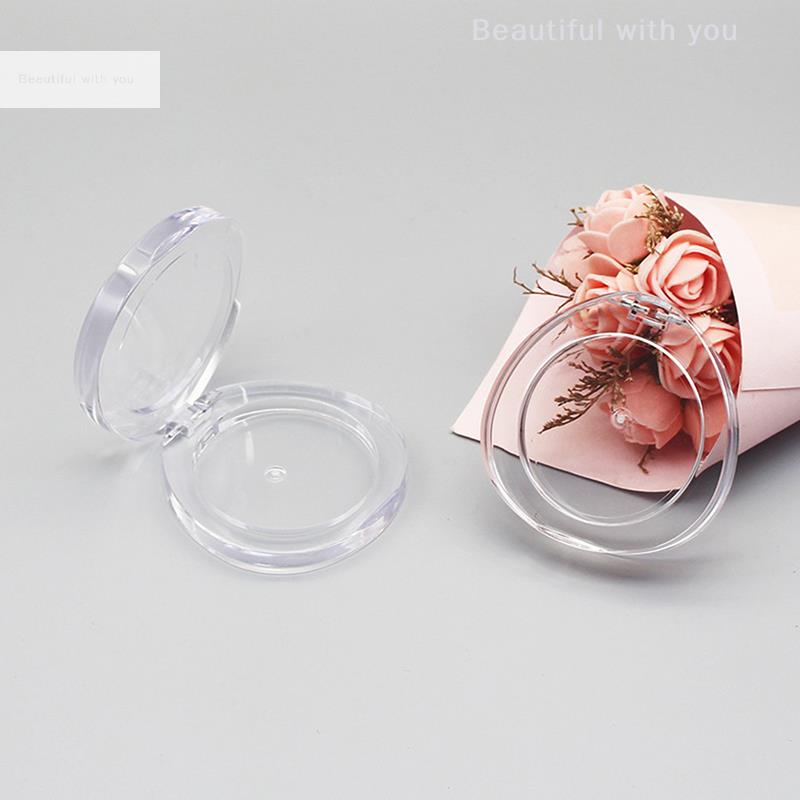 1 Pc Portable Lightweight Empty Reusable Round Eyeshadow Box Blush Concealer Storage Case for Women Outdoor Shopping Travel