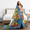 Dynamic Anime Family Vivid Portrait Flannel Blanket The Simpsoned Soft Durable Throw Blanket for Living Room Bedspread Bed Cover