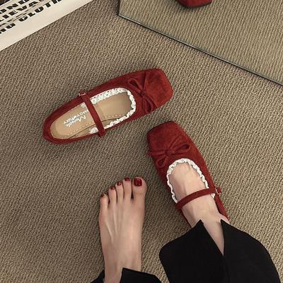 2025 neue Sommer Französische Mary Jane Schuhe Damen vielseitige flachsohlige Einzelschuhe Nischendesign Ballerinas
