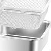 Stainless Steel Food Container with Strainer Colander Set Fridge Organizer Bin for Lettuce