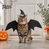 Makkelijk te Dragen Huisdieruitrusting Halloween Kattenkostuum, Vleermuisvleugels, Grappige Heksenhoed, Vilt Schattige Dierlijke Feestdecoraties Feestelijke Kleding voor Katten Kleine Honden,