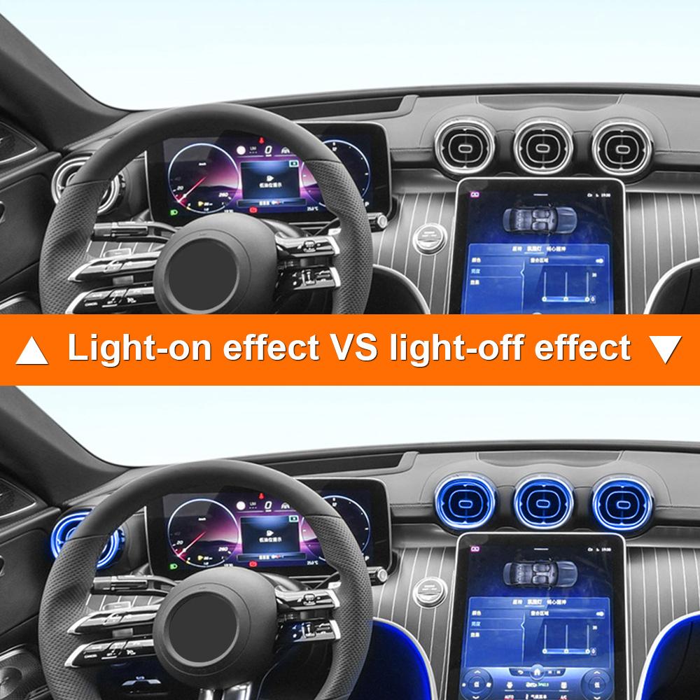 For Mercedes Benz C-Class W206 2022-25 GLC X254 2024-25 64 Color LED Air Conditioning Vent Nozzle Turbo Air Outlet Ambient Light