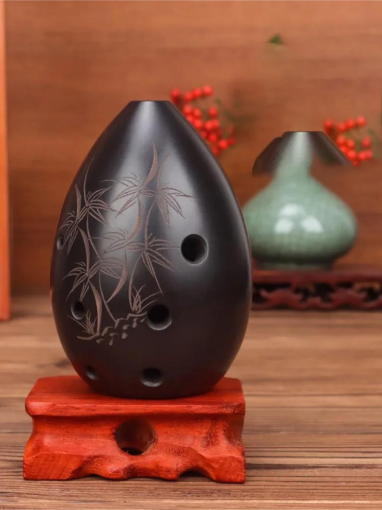 Flet ceramiczny Instrument Profesjonalna Gra Osiem Dziur Typ Gruszkowy Xun Wiatr Narodowy Starożytne Instrumenty Muzyczne Flet