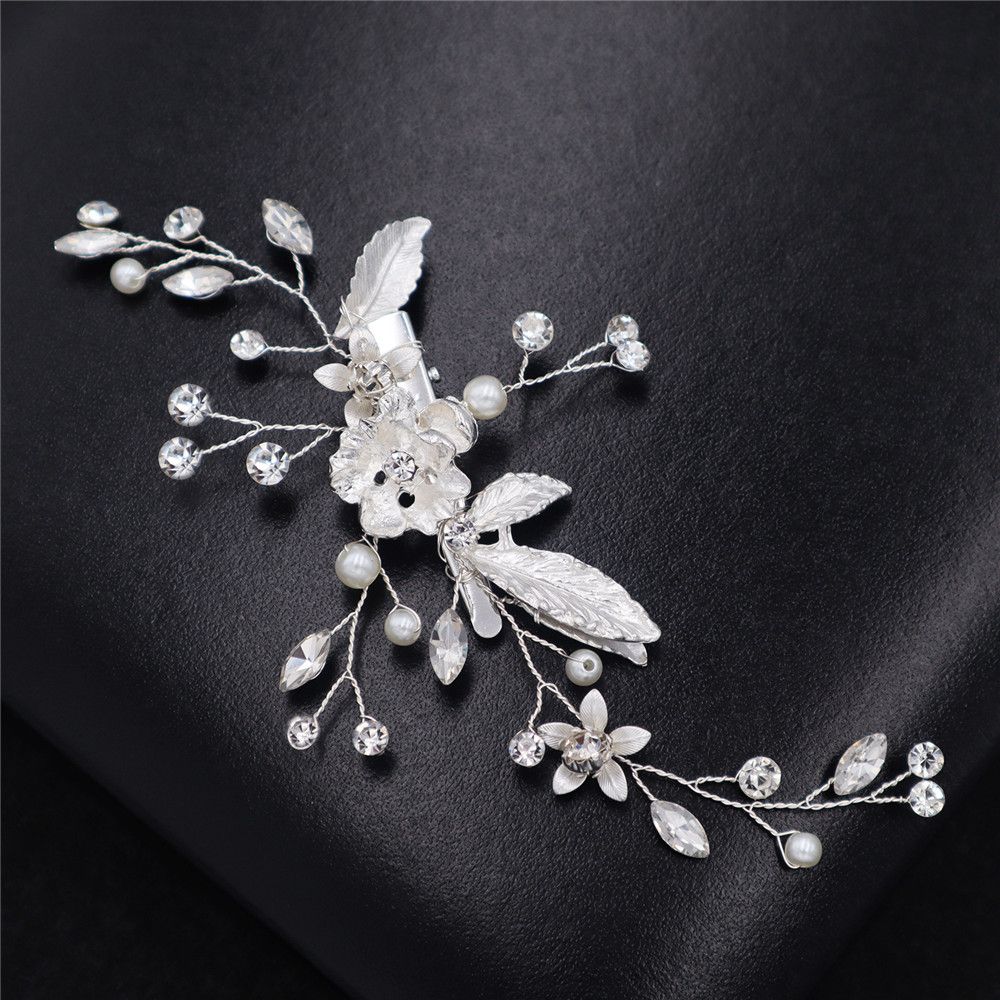 Wedding Hair Accessories Bride Headwear for Bridal Crystal Hair Clip Alloy Flower Hair Pins