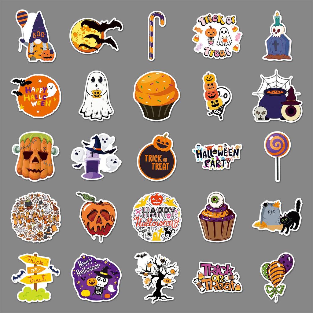 100 Halloween Waterproof Sticker Sheets for DIY Phone Cases & Laptops