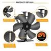 Fireplace Fan 6-blade Heat-driven Log Burning Drives Ecological Silence No Power Consumption Efficient Heat Energy Distribution