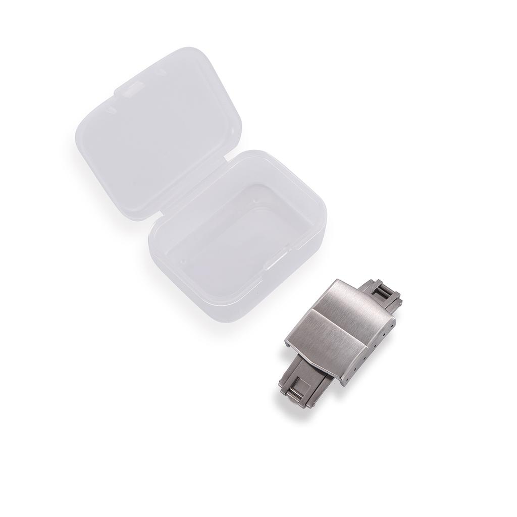 316L Solid Stainless Steel Watch Band 14mm 16mm 18mm Double Push Butterfly Safety Clasp Folding Buckle Hypoallergenic Universa