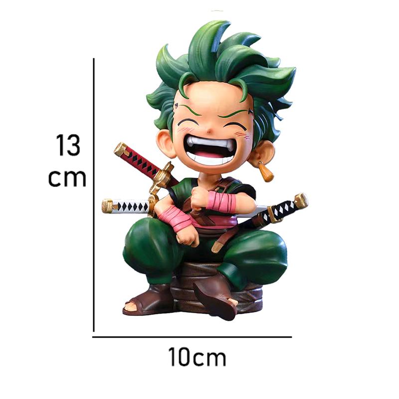 Anime Peripheral Series ONE PIECE Luffy Solon Sanji Q-version Sitting Posture Children's Model Figurine Toy Gift Collectibles