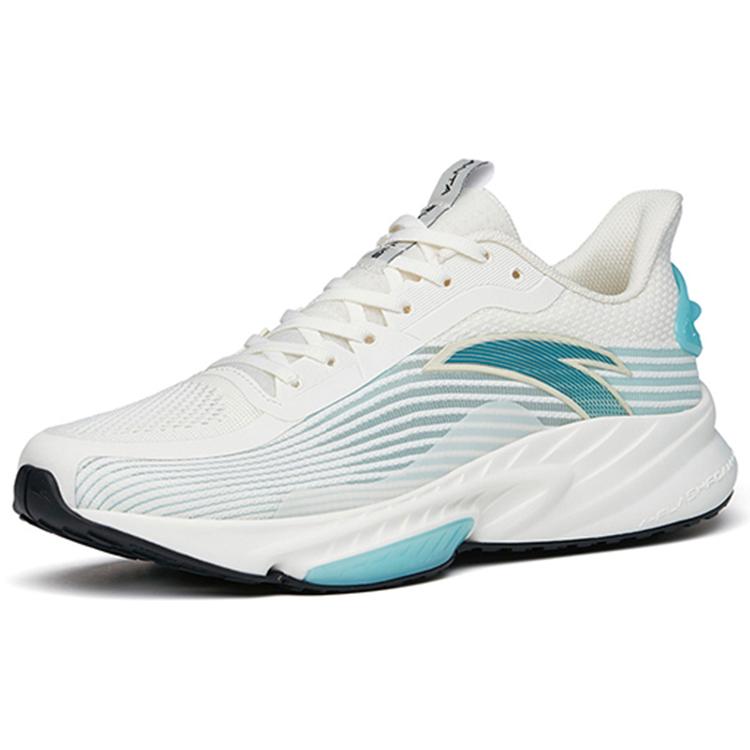 New Anta Cushioned Slip-Resistant Abrasion-Resistant Breathable Low-Top Running Shoes Men's White Blue 112225587-2