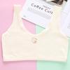 Reggiseno da allenamento in cotone a doppia faccia con spalline larghe per bambine delle scuole elementari